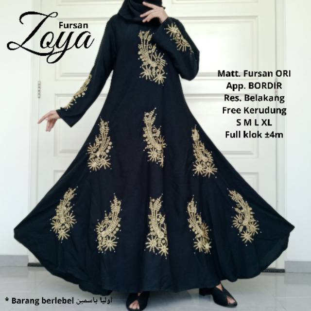 Gamis bordir zoya fursan