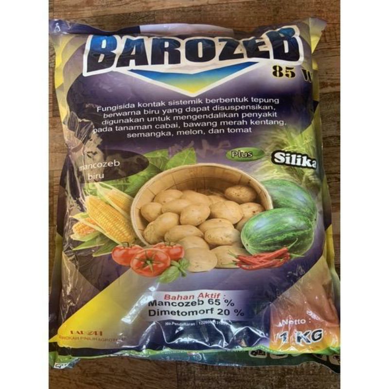 Fungisida Barozeb plus silica (mancozeb biru) bahan aktif mancozeb + dimetomorf (1kg)