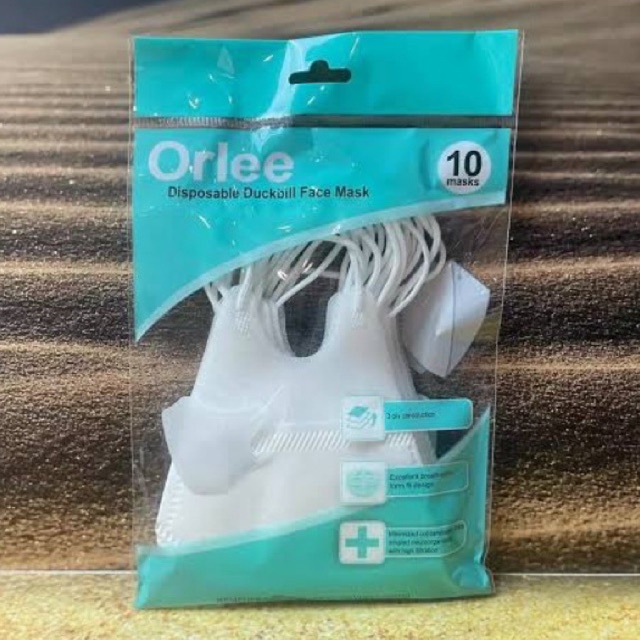 MASKER DUCKBILL ORLEE (HITAM - PUTIH) 3ply