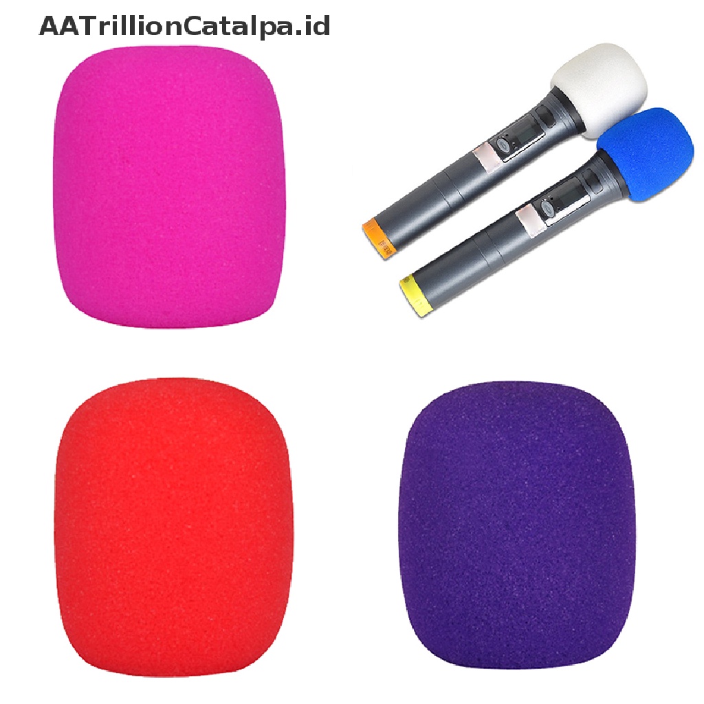 (AATrillionCatalpa) Cover Pelindung Mikrofon Genggam Bahan Busa 10 Warna