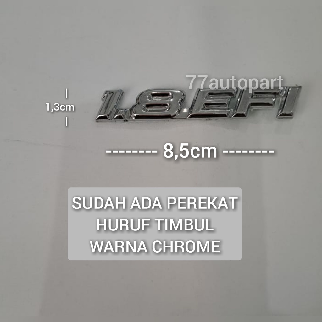 emblem logo 1.8efi untuk kijang kapsul tulisan 1.8 efi chrome