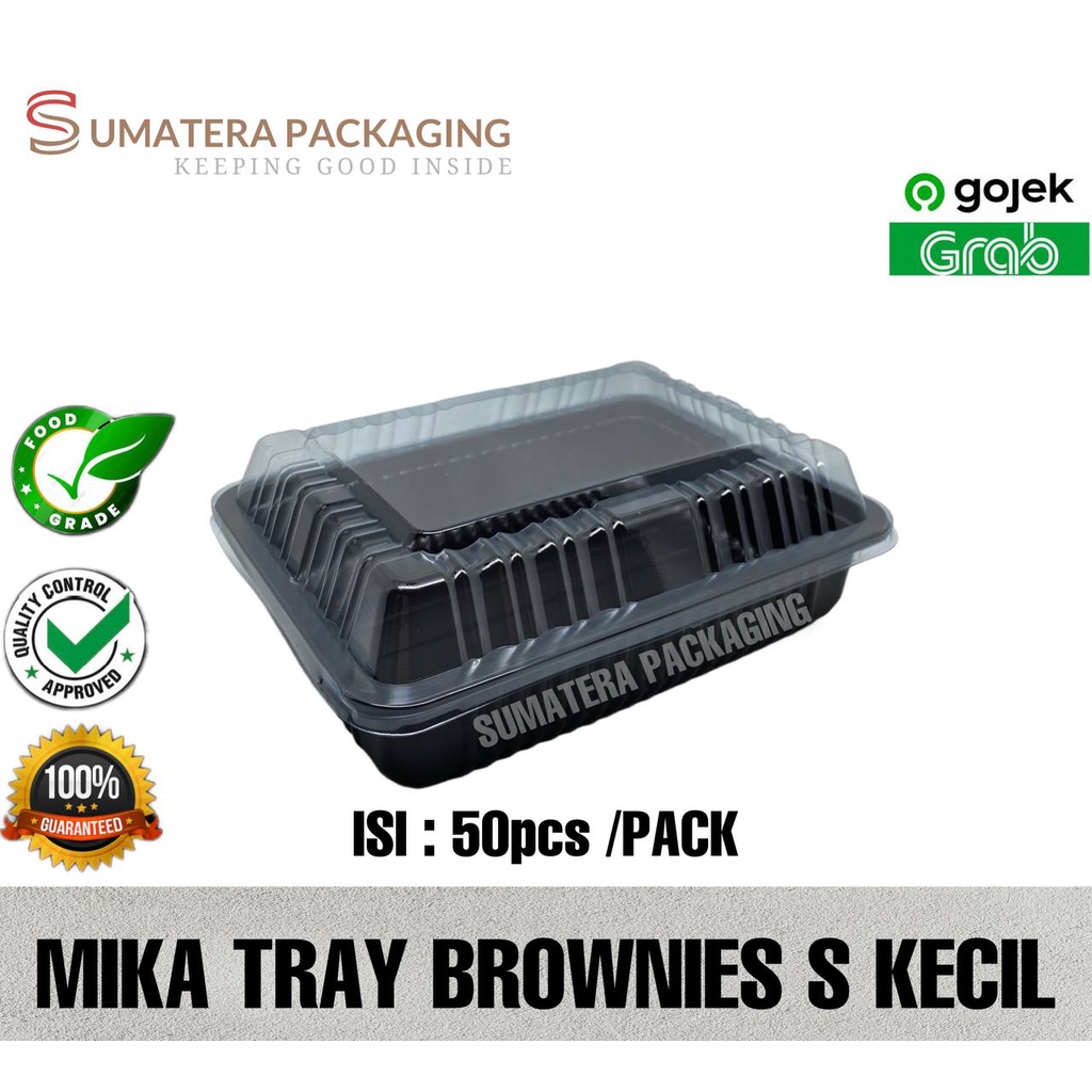 Mika Brownies S Kecil 50pcs Pack Tray Box Kotak Sushi Donat Brownis Kotak Kecil Medan