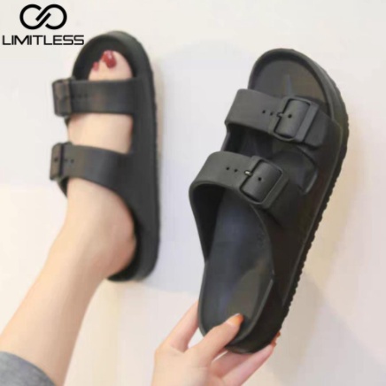 Sandal Wanita Slip On Sandal Limitless Wanita Tali Polos Slide Wanita Korea Sendal Cewek Empuk Strap