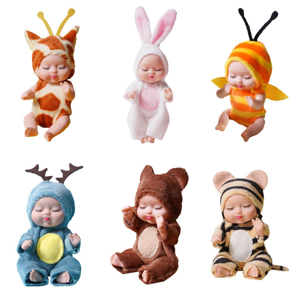 11cm Baby Sleeping Doll Dress Up Movable Joints Doll Cute Newborn Baby Doll Toy Simulation Rebirth Soothe Doll DIY Children Toy Kids Gift