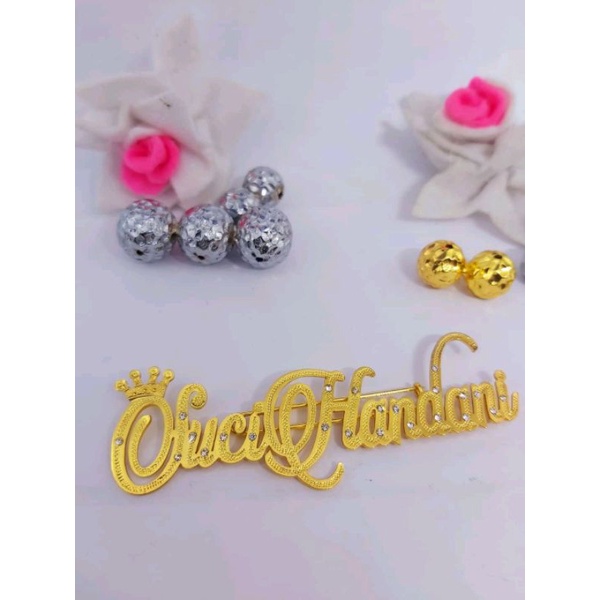 BROS NAMA LAPIS EMAS MAHKOTA HURUF PERTAMA