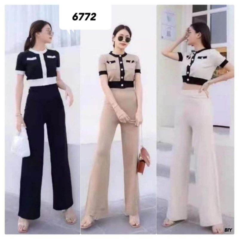 stelan rajut import 6772 atasan dan bawahan