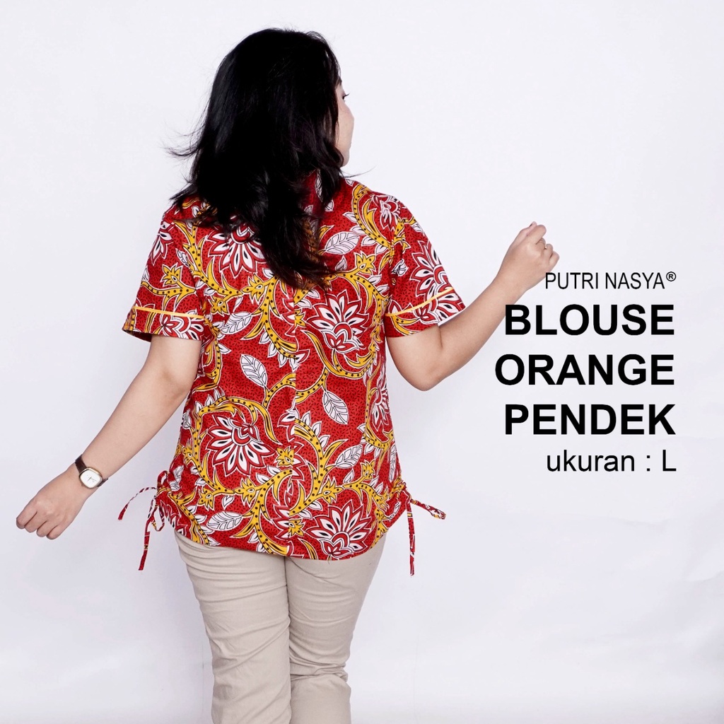 Blouse Big Size Wanita Atasan Batik Jumbo LD 140 Pakaian Atasan Model Blus Pendek Jumbo Seragam Kerja Batik / Blus Kantor Formal S-M-L-XL-2L-3L-4L-5L-6L-7L / Pakaian Batik Kekinian Kantor Bahan Wanita Model Terbaru