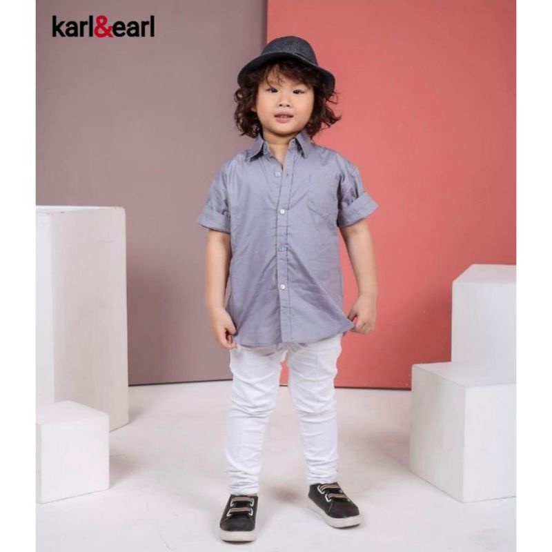KARL & EARL - Kemeja Anak Laki Laki / Kemeja Lengan Pendek Anak Laki / Kemeja Anak Lengan Pendek / K