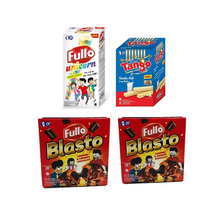 Fullo Unicorn + Fullo Blasto Coklat + Tango Wafer Vanilla - Parcel OT 9