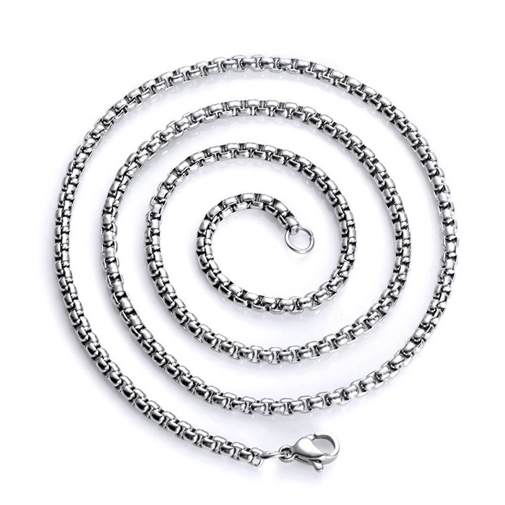 Top Kalung Stainless Steel Perhiasan Wanita Pria Pernyataan Warna Silver