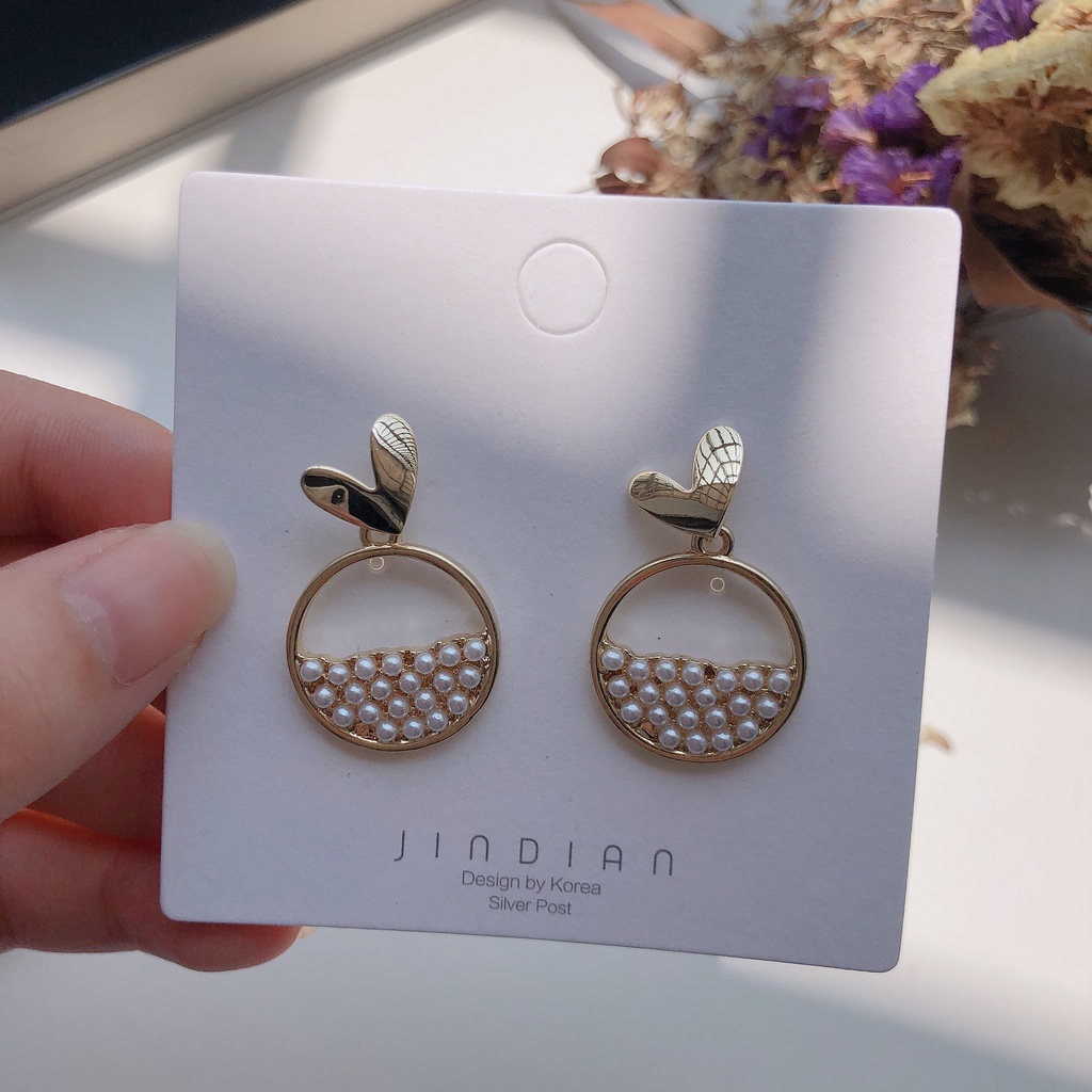 Baroque mutiara anting-anting 2020 baru fashion elegan anting-anting hati wanita sederhana dingin ga