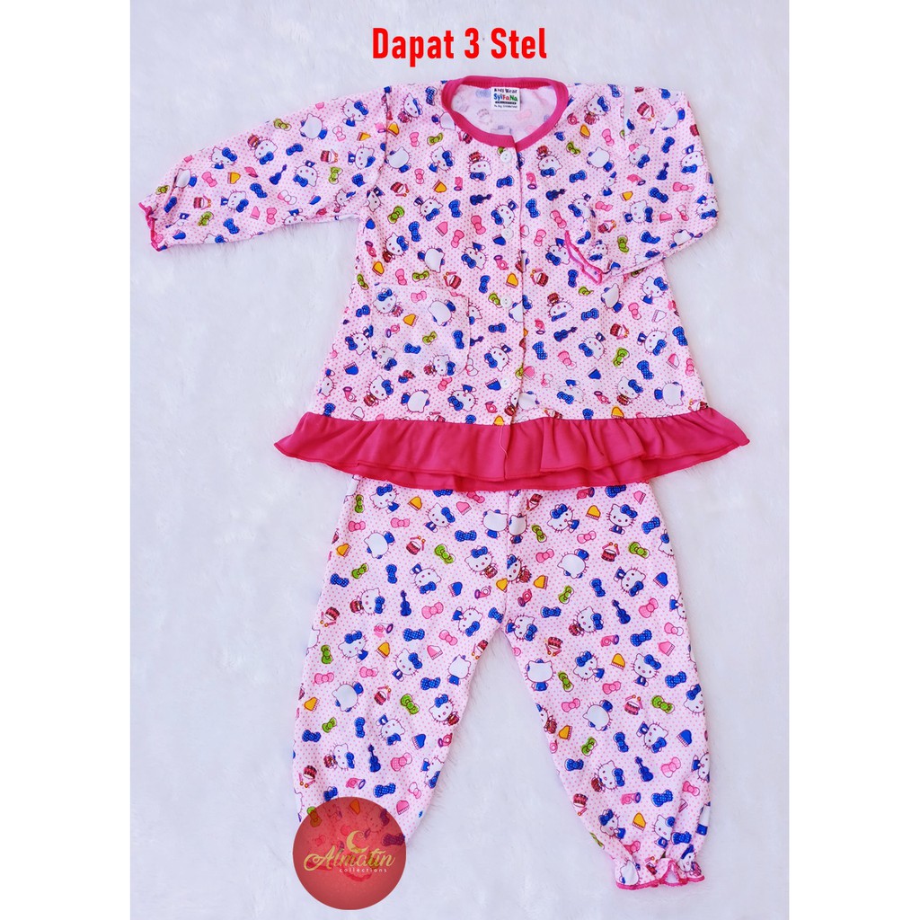 Setelan Baju Bayi 3-18 Bulan, Baju Tidur Piyama Anak Lengan Panjang Murah Berkualitas