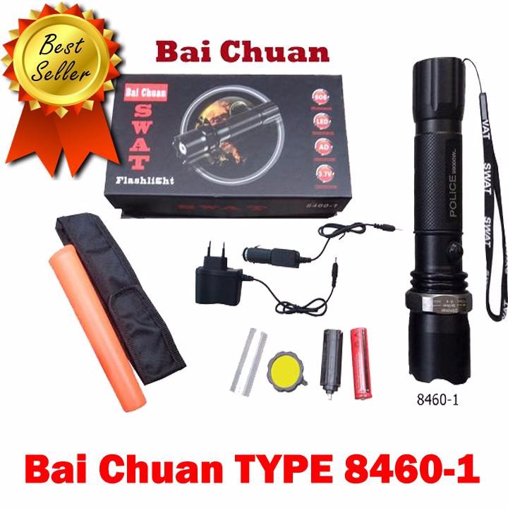 Senter Lampu Flashlight SWAT Police 99000w Kode 8460 1 Plus Sarung Senter R71
