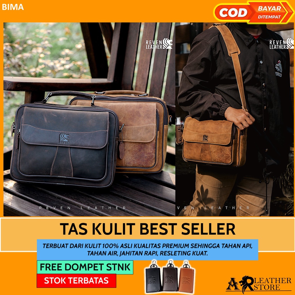 Tas Kerja Pria Tas Selempang Kantor Kuliah Pria Kulit Messenger Bag Pria Reven BIMA