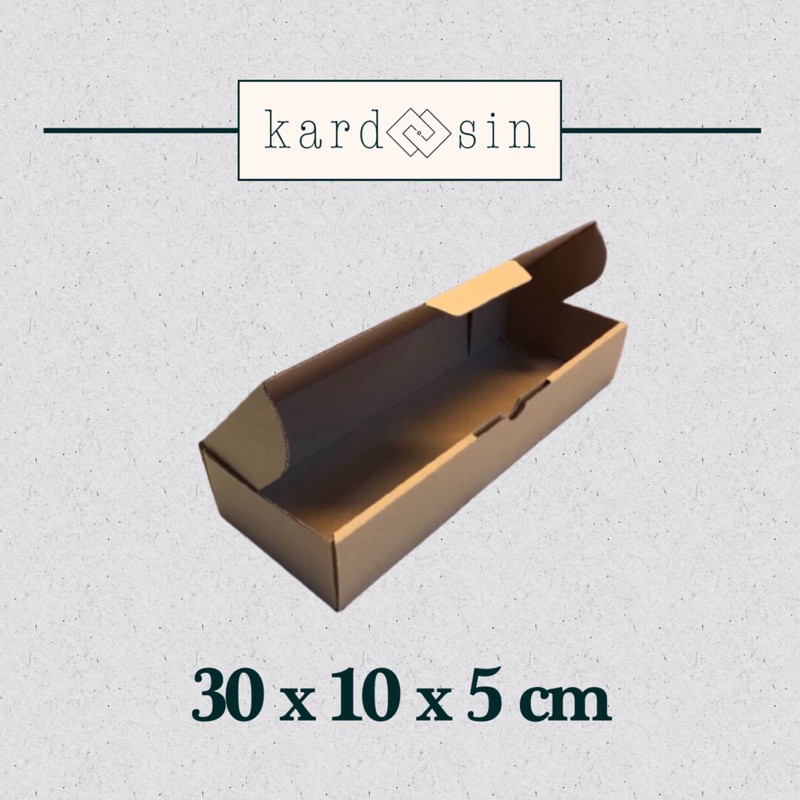 KARDUS PACKING PIZZA BOX COKLAT PACKAGING POLOS / CUSTOM SABLON MAKANAN BAJU DIE CUT UK 30X10X5 CM