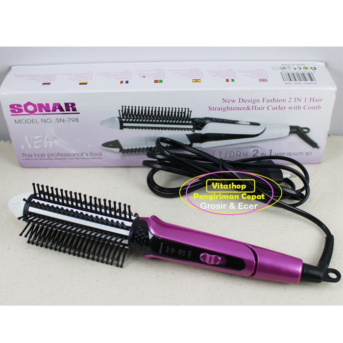 CATOKAN SONAR SN-798 GRATIS PENSIL ALIS Catokan Rambut Curly Dan Lurus