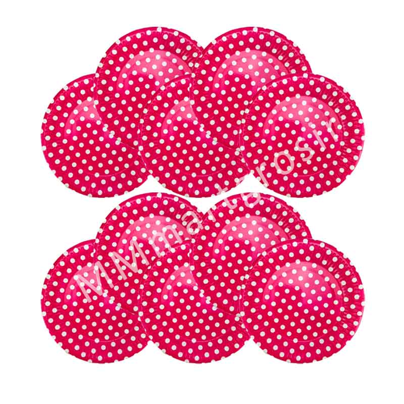 Piring Polkadot * Piring Kue * Piring Kertas MA6-9 * 1pack 10pcs