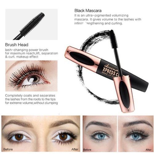 New!! Maskara 4D Silk Fiber Eyelash Mascara Waterproof Maskara Pemanjang bulu mata alami Tahan Lama