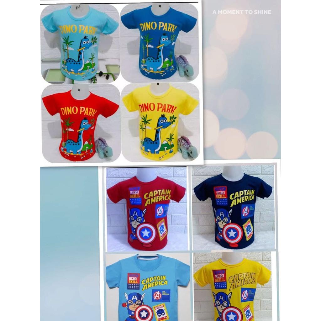 JNY.Co Kaos Anak Laki Laki S-XXL 1-10 Tahun / Kaos Anak Dino Park / Kaos Anak Captain America