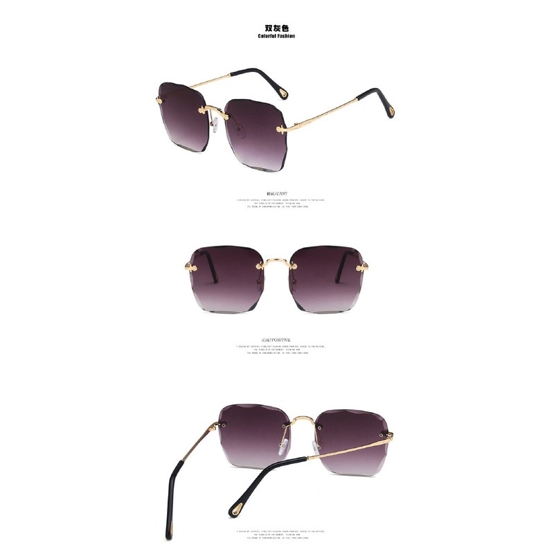 （YUZHU）COD Kacamata Hitam Korean Gaya Square Frame Kacamata Wanita Anti UV400 Sunglasses