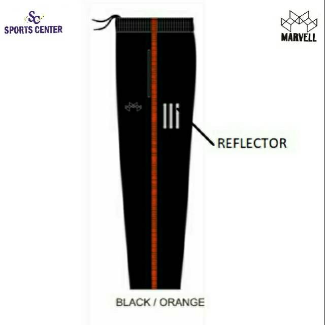 Celana Training Marvell MIB Reflector Black Orange Celana Training Marvell MIB Reflector Black Orange