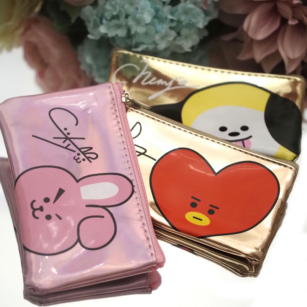 Dompet Koin Mini BT21 HOLOGRAM TEBAL HIGH QUALITY Karakter BTS Tempat Uang Pouch Kantong Kartu