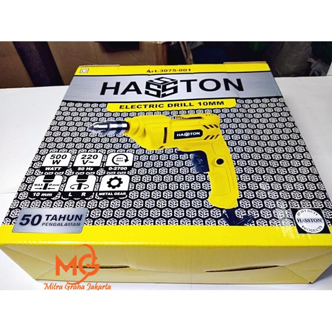 Mesin Bor Set 10mm Hasston 3075-001 / Mesin Bor Kayu, Besi Dan Beton Mgj