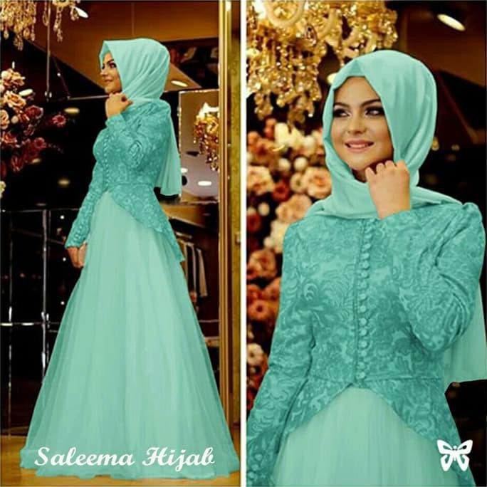 Maxi Dress Salema Sis Bahan Lotely Mix Spandek Lapis Tile Fit L - Mocca