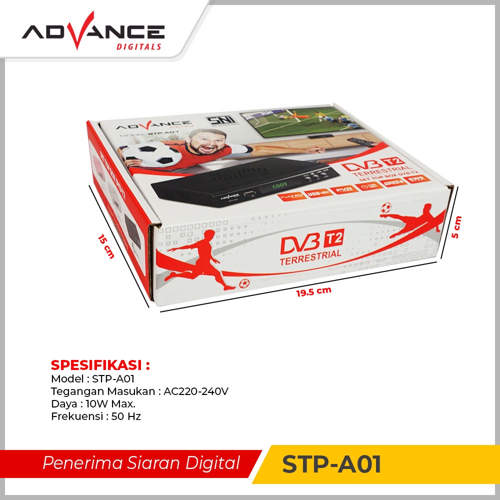 [ READY STOK ] Advance STB Set Top Box TV Digital Receiver Penerima Siaran Full HD/ STB Wifi Bisa Youtube DVB-T2 STP A01 (Bisa dapet semua channel )