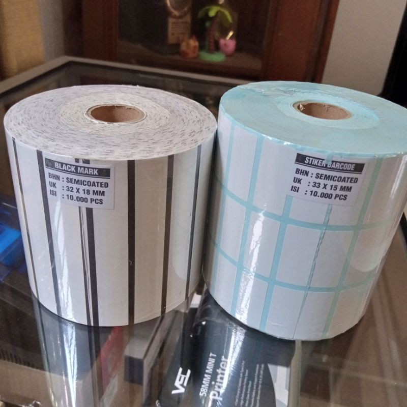 

STICKER LABEL BARCODE 33x15 DAN 32x18 SEMICOATED (3 LINE)