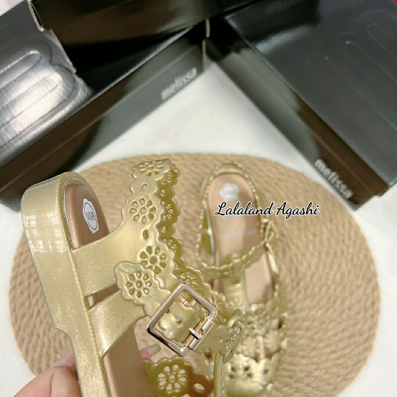 Sepatu  Melissa Possession Lace + Viktor And Rolf Ad GOLD/Sepatu jelly wanita/Sepatu melissa Gold