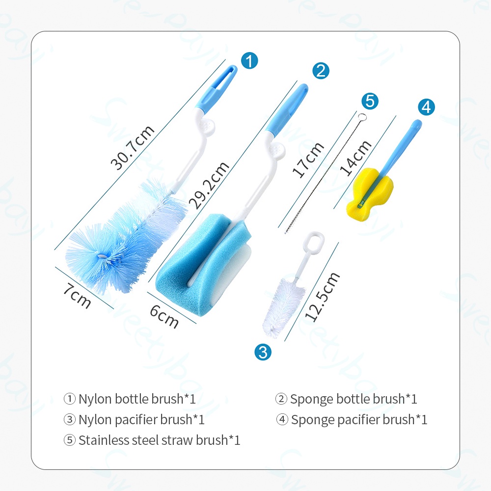 Sweetybayi  Sikat Pembersih Botol Susu Bayi 5in1