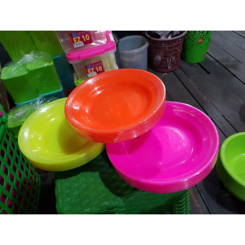 (12pcs) piring murah /piring plastik murah/piring makan plastik