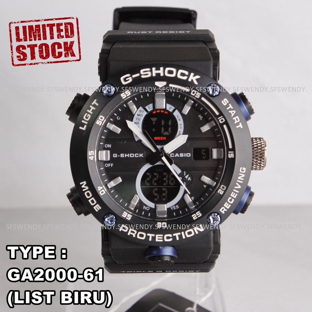 STOK TERBATAS !!!! Jam tangan pria G Shock GWRB-1000 Diameter besar Hijau Hitam army dual time digital anti air