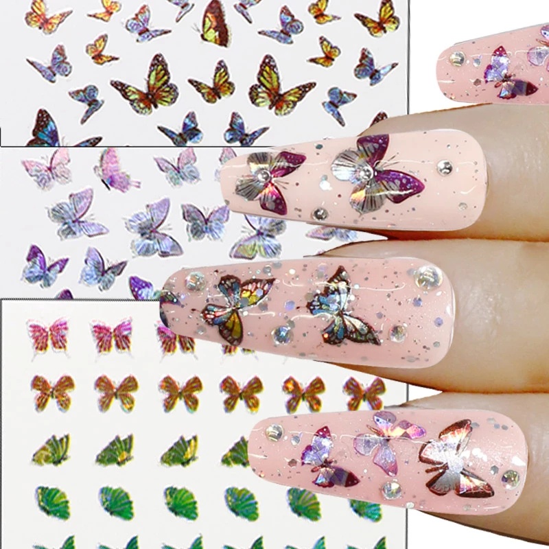 3D Random Colors Self-adhesive Nail Foils