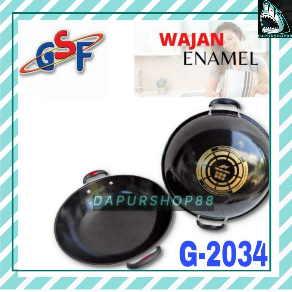 WAJAN KUPING GSF 34CM HITAM / WAJAN KUPING ENAMEL GSF 34CM / WAJAN KUPING ANTI LENGKET 34CM / WAJAN 