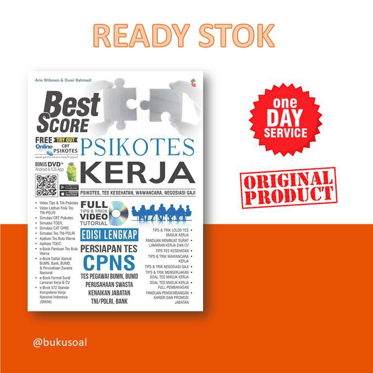 Buku Psikotes Best Score Psikotes Kerja Original Bestseller Shopee Indonesia