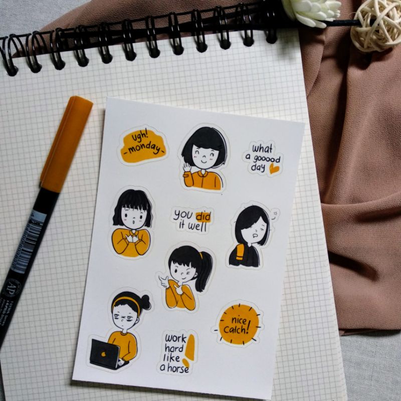 

STIKERPOT-Stiker aesthetic/stiker lucu/Yelli Yellow