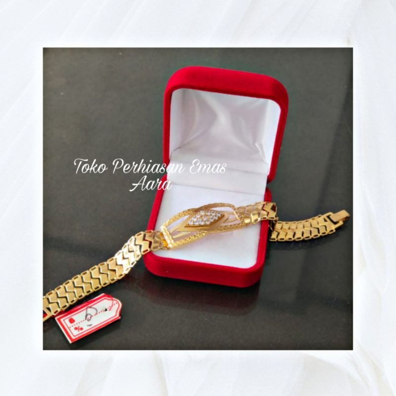 Gelang Emas 375 Krepyak Rolex Variasi Plat Krawang
