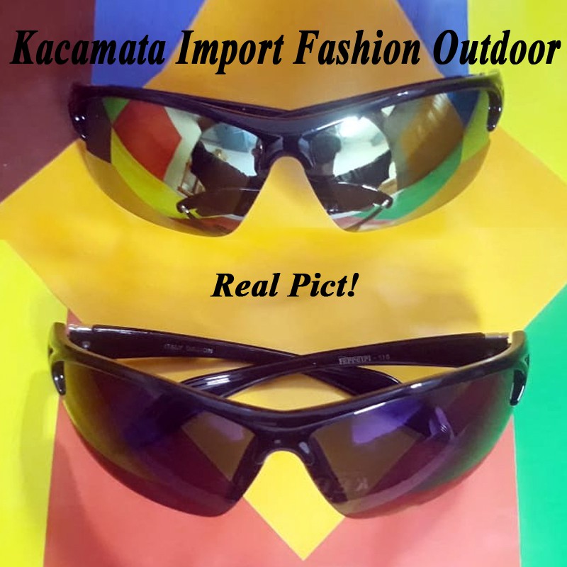 Kacamata Olahraga Bersepeda Pria dan Wanita Pelindung Debu dan Kotoran Outdoor Anti Silau Real Pict