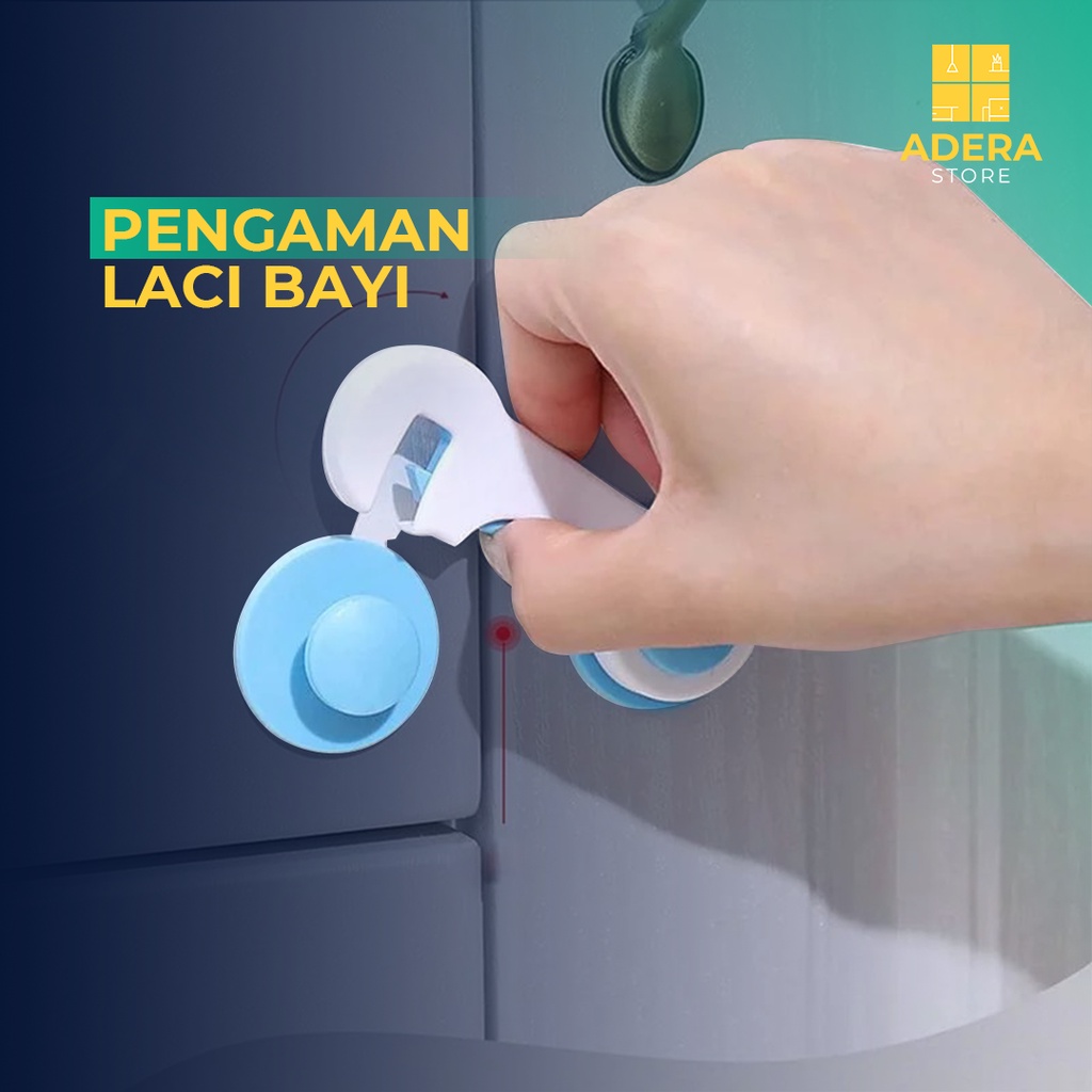 kunci pengaman pengait laci lemari pintu kulkas untuk bayi gembok plastik tempel bayi