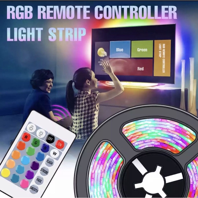 lampu natal / lampu tiduur SMD 3528 / strip led 5 meter + REMOTE + MODUL + ADAPTOR