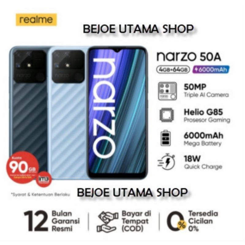 Jual Realme Narzo 50A Ram 4 GB ROM 64 DAN 128 GB GARANSI RESMI ...