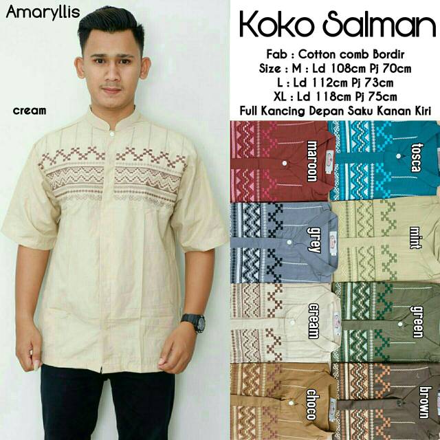 Koko Pria / Koko Lengan Pendek / Koko Bordir / Koko Premium