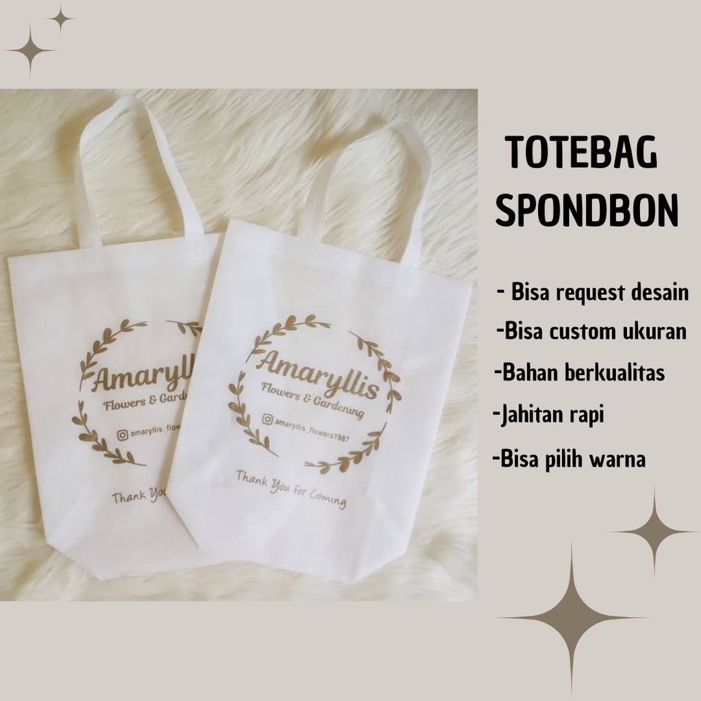 Totebag Custom,Totebag Sablon,Totebag Spunbond,Totebag Furing