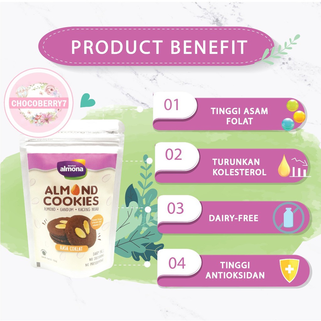 ALMONA Almond Cookies Snack Sehat No Preservative Vegan Friendly ASI Barefood Almona