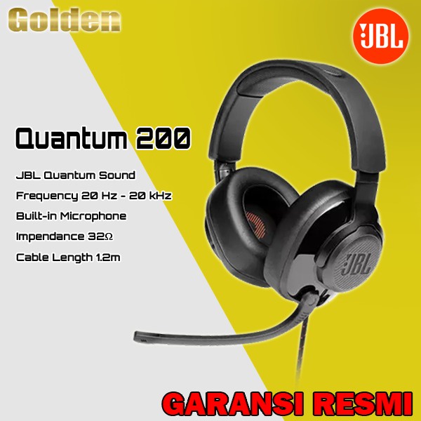 JBL Quantum 200 / Q200 Wired Over Ear Gaming Headset Headphone Resmi