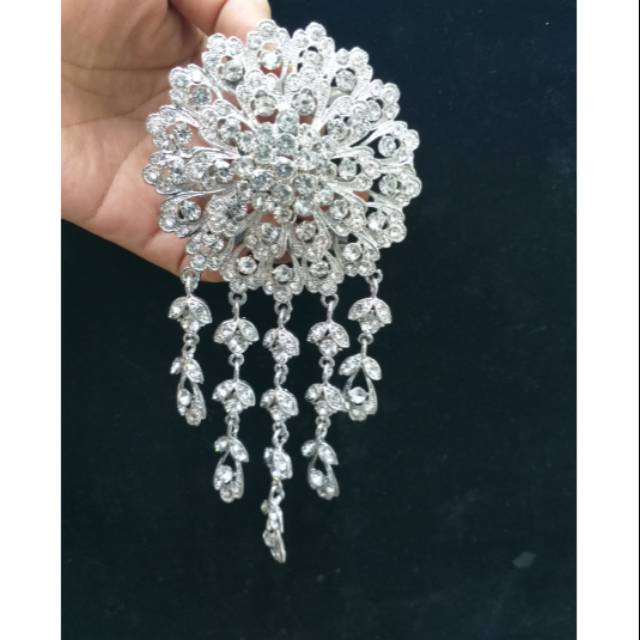 Bros kebaya pengantin aksesoris mata korea 2872 silver