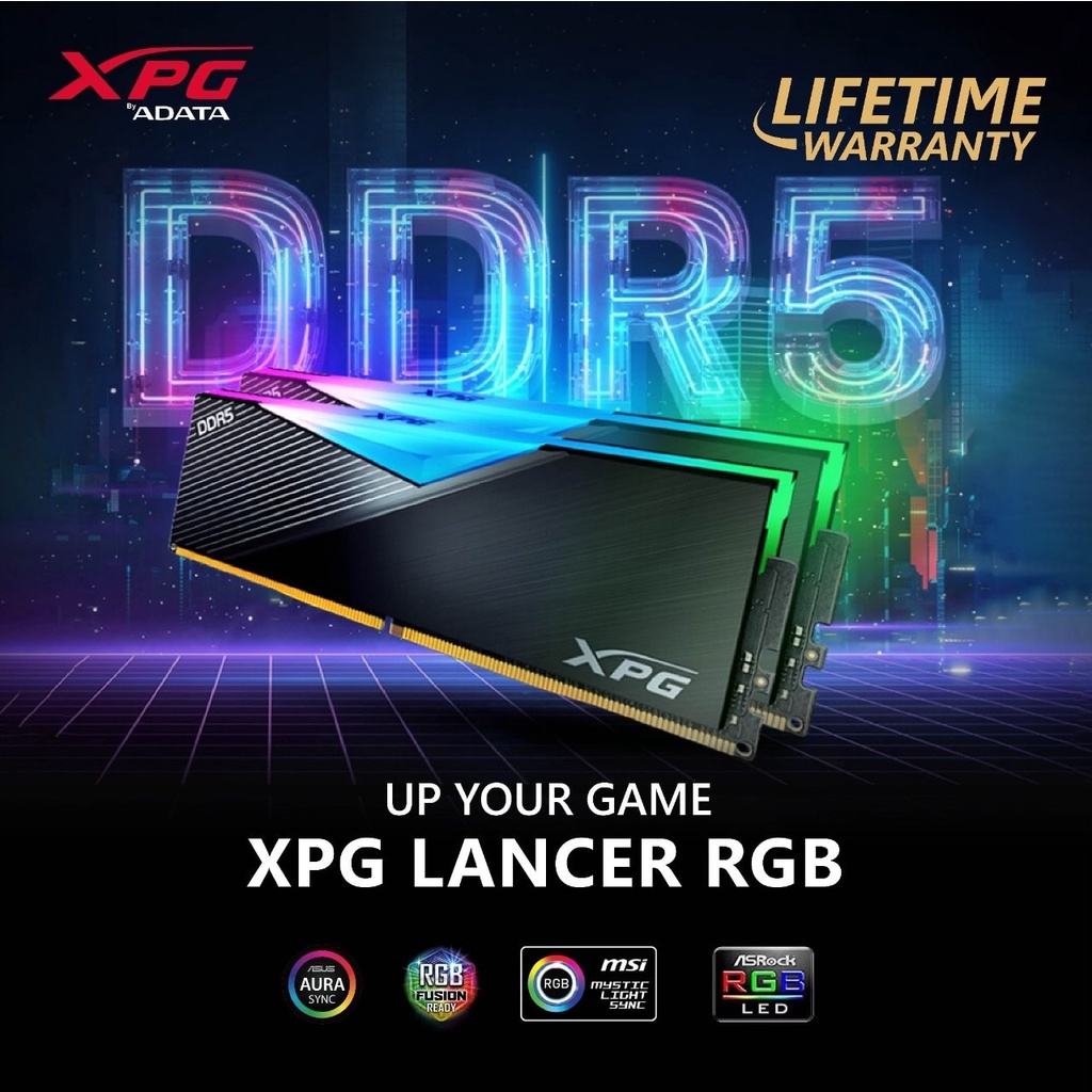 RAM DDR5 XPG LANCER RGB 32GB KIT 5200 MHz (2x16GB) adata pc 5200mhz