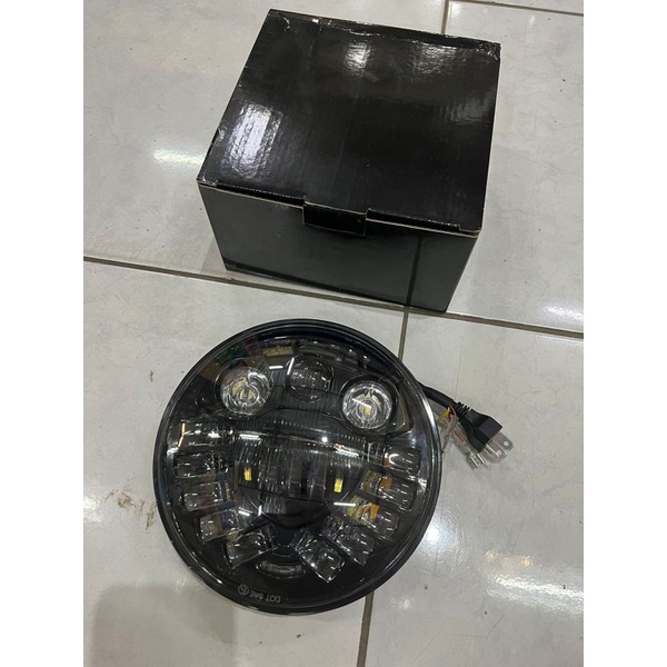 Lampu Daymaker 7 Inch 19 LED Radiance Import Dus Hitam Polos Ninja Tiger